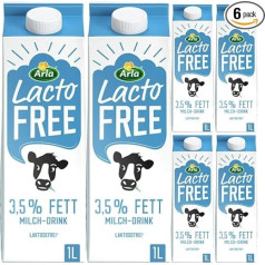 Arla Lacto Free Piens bez laktozes 3,5% govs piens 1000 ml x 6 gabali [svaiguma garantija]