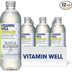 Vitamin Well Vitamininis vanduo su skoniu, vitaminu B12, biotinu, magniu, cinku, funkciniu ir mažai kalorijų turinčiu gėrimu, praturtintas funkciniais ingredientais, 12 x 500 ml (paruošti)