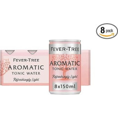 Fever-Tree Light aromātiskais tonizējošais ūdens, 8 x 150 ml