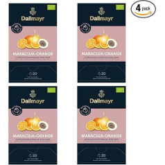 4 x Dallmayr Passion Fruits Orange organiskā augļu tēja 20 piramīdas x 4 g