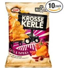 Heimart Krosse Kerle kartupeļu čipsi ar čilli un papriku, 10 gab. (10 x 115g)