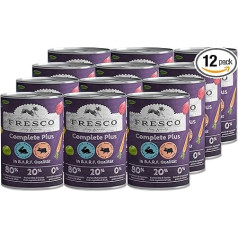 Fresco Complete Plus (Durable B.A.R.F.) 12 x 400 g truša ar liellopu gaļu Mitrā barība suņiem Bez graudaugiem Bez mākslīgām piedevām