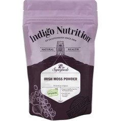 Indigo Herbs Īrijas sūnu pulveris, 100 g, tīrs vegānisks biezinātājs, savvaļā ievākts, bez ĢMO