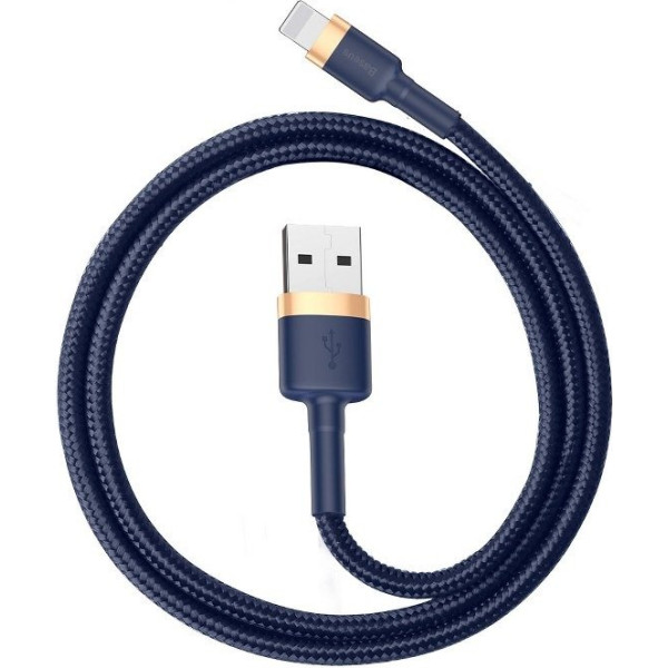 Cafule usb zibspuldzes kabelis 1.5a 2m zelta un tumši zils