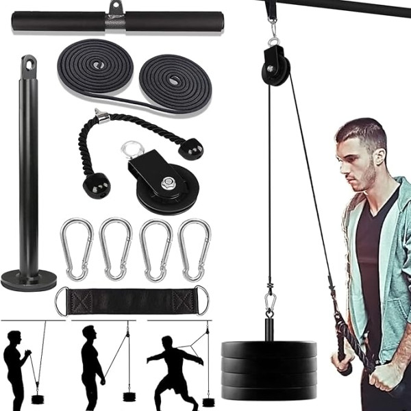 Taeku Cable Pull, fitnesa profesionālā kabeļu mašīnu sistēma, mājas trenažieru zāle, tricepss, Lat Pull, roku spēka treniņš Lat, Bar Fitness Training Equipment