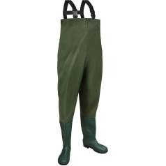 Lospitch Waders 70D Nylon Composite PVC Fishing Trousers with Non-Slip Wellington Boots, Pond Trousers, Flood Trousers, Suitable for Construction Sites, Fishing, Farms, Gardens