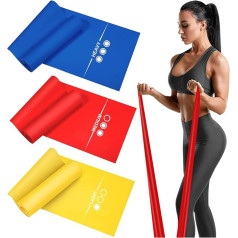 Set of 4 Fitness Bands, 1.5 m / 1.8 m Long Resistance Bands with 4 Resistance Levels, Exercise Band for Men and Women for Muscle Building, Yoga, Pilates, Physiotherapy