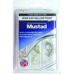 Mustad Wide Gap Hollow Point Assortment Fishing Terminal Tackle (iepakojumā 35 gabali), daudzkrāsains