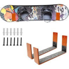 Qualward Snowboard Display Wandhalterung Rack Indoor Snowboard Aufbewahrung Stahl Metall Haken Haus und Garage Snowboard Lagerung