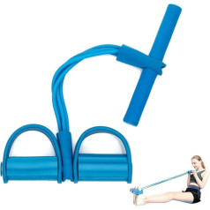 PORRASSO Upgrade 4 Tubes Elastic Sit-up Pull Rope Pedal Resistance Band Bodybuilding Expander Multifunctional Leg Trainer Abdominal Trainer Home Fitness Arm Leg Stretching Slimming Training