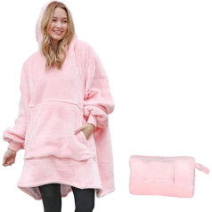 Catalonia Classy Oversized Sherpa Hoodie Blanket, Large Sweatshirt with Hood, Fluffy Warm Jumper Blanket, Oversized Cuddly Wearable Blanket with Front Pocket, Winter Gifts for Adults, Women, Men