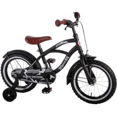 Kvalitatīvs bērnu velosipēds ar stabilizatoriem Velosipēds 14 collu melns Cruiser Black Matt 41401