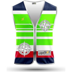 REEFLEXX Men's Cycling Vest - Stylish Hi-Vis Vest with Eye-catching Colours/Patterns and Strong Reflectors - Increased Visibility in Road Traffic