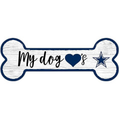 Fan Creations NFL Dallas Cowboys Unisex Dallas Cowboys Dog Bone Sign Komandas krāsa, 6 x 12