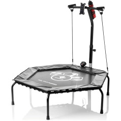 FitEngine Fitness Trampoline Smart | locītavām draudzīga muskuļu veidošana spēcīgiem kāju, vēdera, krūšu un plecu muskuļiem | Integrēts treniņu dators, paplašināšanas lentes, rokturi, regulējams 3 virzienu augstums