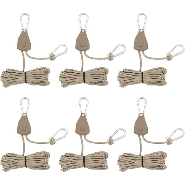 KUAIYIJU sprūdrata sprūdrats Grow Light Tents Rope Clip Hanger Kempings Nojume telts virves telts fiksētā sprādze Pulley spriegotājs ar karabīni