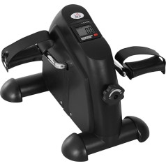 HOMCOM mājas trenažieris Mini velosipēdu pedāļu trenažieris Treniņu riteņu velosipēdu ierīce ar LCD displeju Čuguna čuguna 35 x 40 x 31 cm