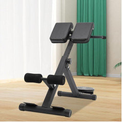 KinHall Hyperextension muguras trenažieris, salokāms daudzfunkcionāls vēdera sols, līdz 120 kg, neslīdošs kāju balsts, ergonomisks vēdera spilventiņš