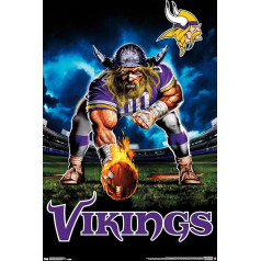 Trends International NFL Minnesota Vikings - 3 Point Stance 19 Wandposter, 37,4 x 56,8 cm, negarantēta Premium versija