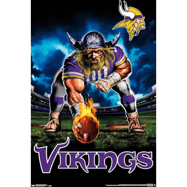 Trends International NFL Minnesota Vikings - 3 Point Stance 19 Wandposter, 37,4 x 56,8 cm, negarantēta Premium versija