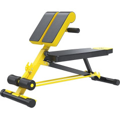 Romiešu krēsls Hyperextension Bench, 5 līmeņu augstuma regulējams fitnesa treneris Romiešu krēsls Sit Ups Push Up hanteles vingrinājumiem