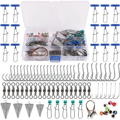 Saltwater Fishing Gear Set, Saltwater Fishing Gear Set | 135X Fishing Hook Leader Swivel Kit - Fish Finder Rigs Bait, Pyramid Sinkers Makšķerēšanas piederumi Makšķerēšanas piederumi