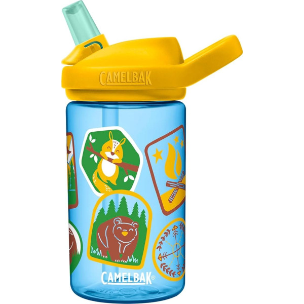 CAMELBAK Eddy+ ūdens pudele bērniem - Izturīgs pret pilieniem - BPA nesatur BPA - Aizsargāta pret noplūdi - Var mazgāt trauku mazgājamā mašīnā - 400 ml Explorer Patches