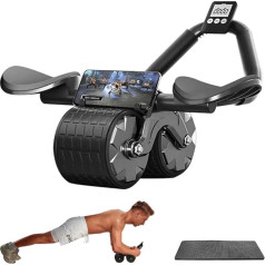 Mineup Abdominal Roller Automātiskais atsitiena vēdera ritenis, 2 in 1 Abdominal Roller Abdominal Roller Abdominal Trainer, Abdominal Trainer Plank, Abdominal Trainer ar elkoņu atbalstu, Fitnesa aprīkojums