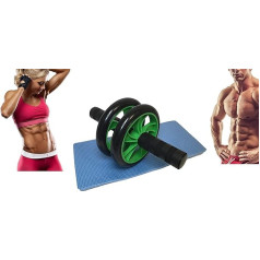 Vēdera muskuļu trenažieris ar ceļa paklāju AB riteņu riteņu riteņu fitnesam mājās un sporta zālē Abdominal Wheel Rollers Workout AB Roller Strength Training Fitness Multifunctional Tools