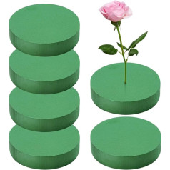 yeeplant Floral Foam, apaļas, 17,8 cm, sausie un mitrie polistirola akmeņi mākslīgajiem ziediem, ziedu kompozīcijām un floristikas piederumiem, lieli, 6 gab., 6 gab.