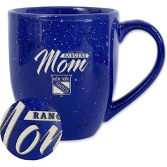 Rico Industries NHL hokejs New York Rangers Mom keramikas kafijas krūze, 473 ml, lāzera gravējums, ar plankumiem