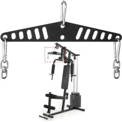 yeeplant Mājas trenažieru zāles trenažieru sistēma, mašīnu stiprinājums vilkšanai uz augšu, muguras roku treniņu piederumi, muguras stiepšanas stieņa paplašināšanas stienis, treniņu svara izkliedētāja stienis, Crossover