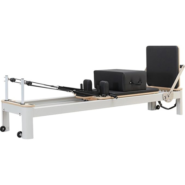 Pilates Reformer mašīna mājās, regulējama intensitāte Pilates gulta, daudzfunkcionāls Pilates Reformer, vingrošanas jogas aprīkojums, ideāls Pilates mīļotājiem, melns