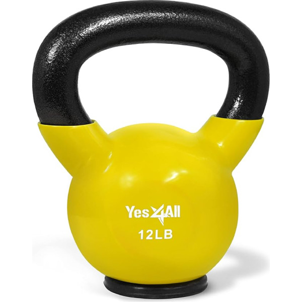 Yes4All Unisex Adult NVF1 Kettlebell, C. Yellow, 5,4 kg, 12 lb