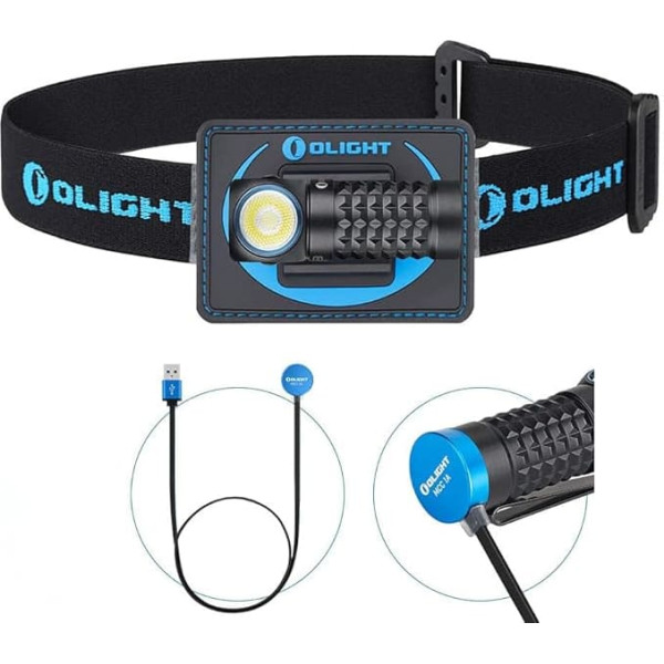 OLIGHT Perun Mini Kit LED lukturis 1000 lūmenu, USB uzlādējams galvas lukturis ar 100 m gaismas diapazonu, 5 gaismas līmeņi, 60° regulējams, ideāli piemērots skriešanai, skriešanai, skriešanai, makšķerēšanai, kempingam, bērniem utt.