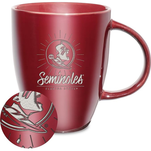 Rico Industires NCAA Florida State Seminoles Sunburst keramikas krūze ar lāzera gravējumu 18oz