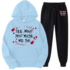 Tracksuit Sieviešu Baggy, Hooded un Jogging Bottoms, Hoodie Set šausmu asins traumas Tracksuit 2-diegu Hooded Sweatsuit Lounge Baggy Lounge Set mūsdienu ziemas sporta apģērbs skriešanas