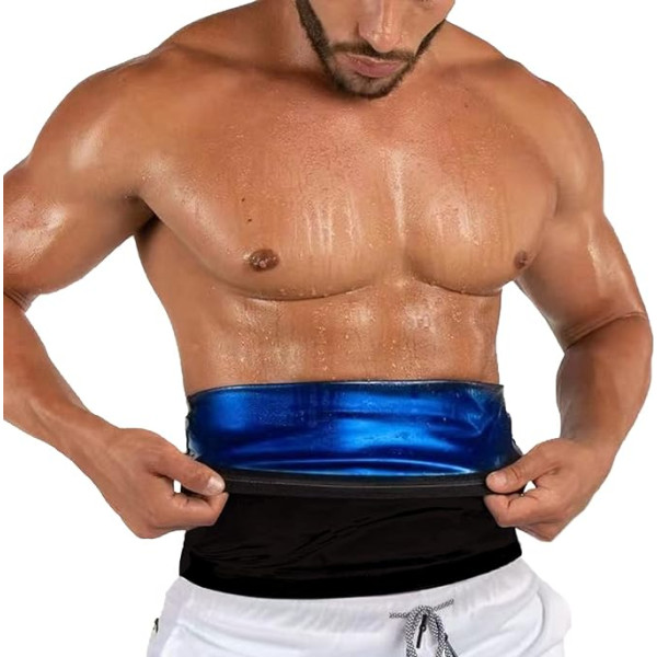 Vidukļa apcirpšanas sviedri Waist Trainer Wrap Vēdera aproces vīriešiem Blue, tumši zils, L-XL