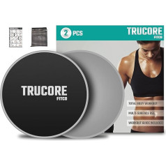 Trucore Fitco Core Sliders - [2 Pack] Divpusēji slīdņi treniņiem - Izmantojiet vingrinājumu slīdņus, lai stiprinātu sēžas muskuļus, vēderpresi un augšstilbus -