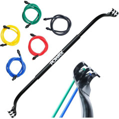 PowrX Resistance Bands Strength Training Bar System for Home and Travel - Weightlifting and Training Set for a Complete Body Training - Portable Strength Training Device and Resistance Rope Set