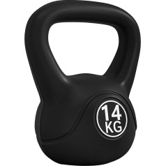 HOMCOM 14 kg Kettlebell Fiteness Kettlebell Sand Filled with Wide Non-Slip Handle for Exercise and Training at Home and Fitness 26 x 18 x 32 cm Black