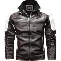 SRZYMJ Leather Jacket Men's Motorcycle Leather Jacket with Protectors Bomber Jacket Men's Leather 5XL Men Ski Jackets Winter Work Jackets Men's Jacket Men's Summer Lightweight Men's Bomber Jacket