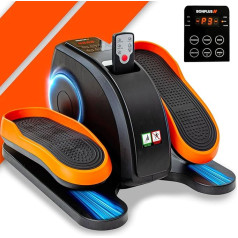 Bonplus BP Mini elektriskais kros trenažieris, divvirzienu, kāju trenažieris, tālvadības pults, krosa trenažieris, ātruma un kaloriju displejs, 3 programmas, pasīvā vingrošana