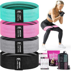 Vergali Women's Fabric Booty Bands for Seats and Legs Set of Four Non-Slip Workout Resistant