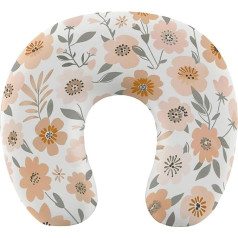 LHJKB U formas ceļojumu spilvens Memory Cotton U formas kakla spilvens Peach Blossom Printed Lightweight Portable Ideāli piemērots lidmašīnas krēslam, automašīnai, mājai, birojam