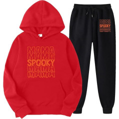 Eauptffy Jogging Suit Ladies lieli izmēri, Hoody un Jogging bikses, Hoody komplekts drukāts Halloween sporta tērps 2 gabalu cepure Tracksuit komplekts gadījuma vaļēju atpūtas apģērbs modes svētku Streetwear Running