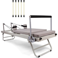 Llchaensc Salokāms Pilates Reformer mašīna mājām Augsti nodalījumi Tērauda struktūra 260 lbs svara ietilpība spēka treniņiem spēka treniņiem spēka treniņiem