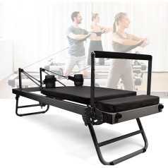 Salokāms Pilates Reformer mašīna, Pilates aprīkojums mājas treniņš, Pilates Reformer Reformer ķermeņa izturības stiepšanas līdzsvara vingrinājumu treniņš