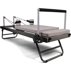 AAADRESSES Pilates Reformer mašīnu aprīkojums, salokāms Pilates spēka treniņiem mājās un sporta zālē, līdz 300 mārciņu slodzes ietilpība līdzsvarotai ķermeņa lietošanai