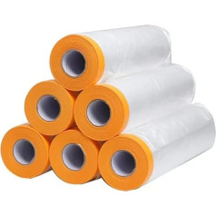 bimiti 6 x masku lente Goldband, 270 cm x 20 m, maskēšanas plēve ar līmlenti, gludām un nedaudz raupjām virsmām